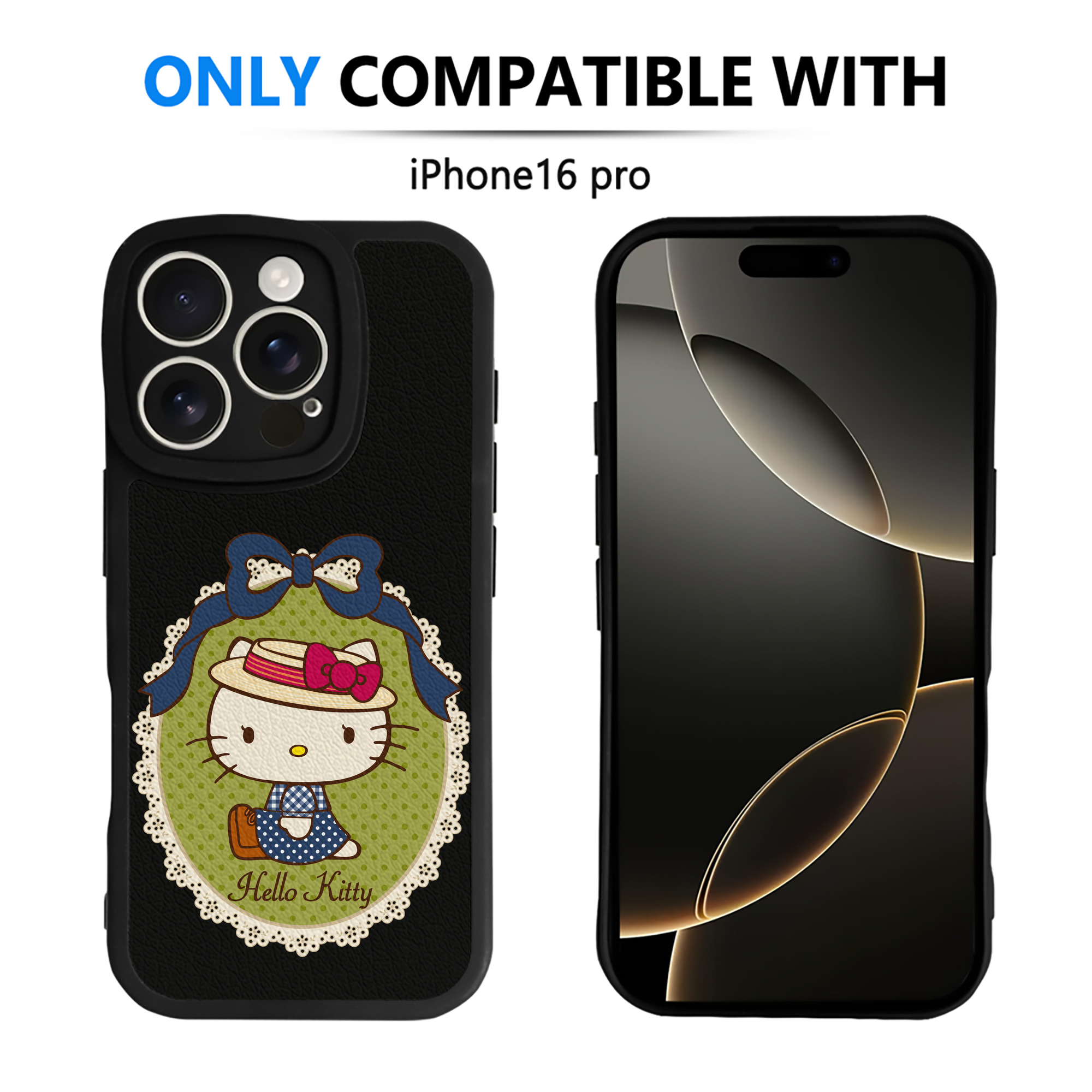 （画像用） Hello Kitty ハローキティ 【iPhone 16シリーズ対応】シリコンスマホケース（レザー調） 材質：シリコン
